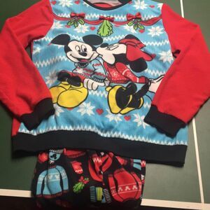 Mickey & Minnie Christmas Fleece Pajama Set - Women’s Large (12/14) - NEW